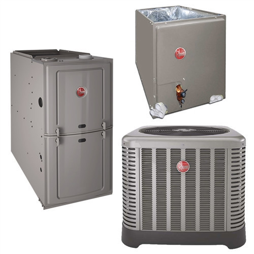 1.5 Ton Rheem 14.8 SEER2 95% AFUE 40K BTU System RA14AY18AJ1NA, RCFY2417STANMC, R951V0403A17M4SCAP