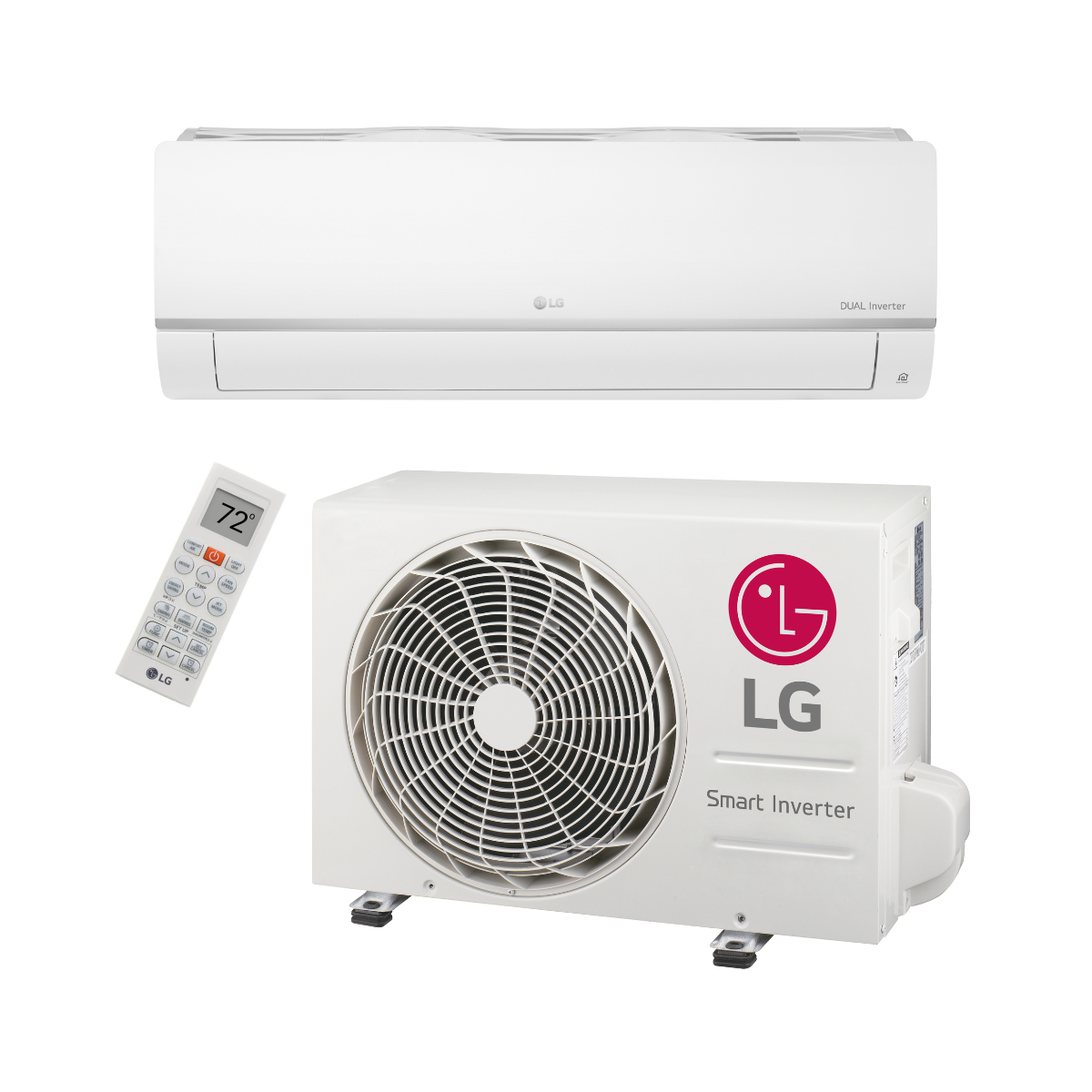LG 24,000 BTU 18 SEER2 Single Zone Wall Mounted Mini Split System (R32), KNSAE241A (IDU) / KUSAE241A (ODU)